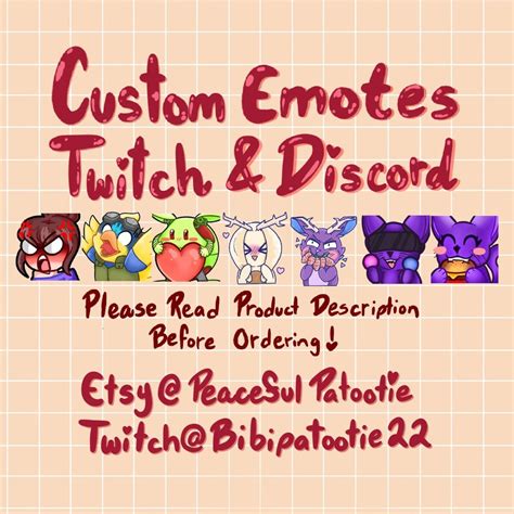 CUSTOM Twitch/discord/follower Emotes - Etsy