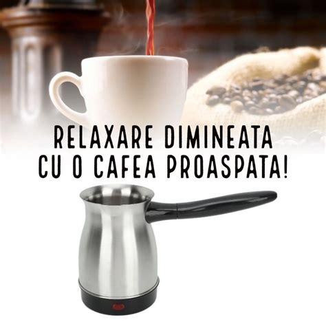 Ibric Electric Pentru Cafea Putere W Capacitate Ml Inox Cafea