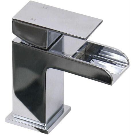 Aquariss Modern Bathroom Waterfall Mono Basin Mixer Tap Chrome Mini