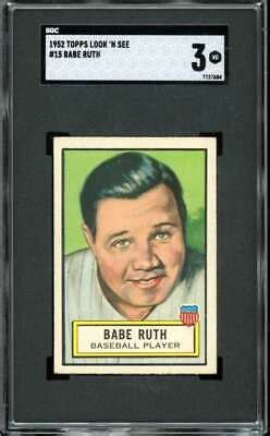 1952 Topps Look And See 15 Babe Ruth Yankees HOF SGC 3 VG EBay