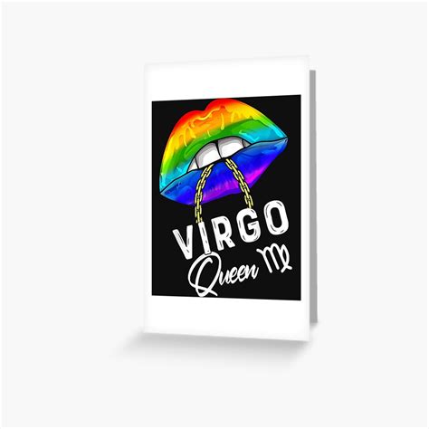 Lgbtq Virgo Queen Lips Zodiac Rainbow Gay Pride Flag Mens Greeting