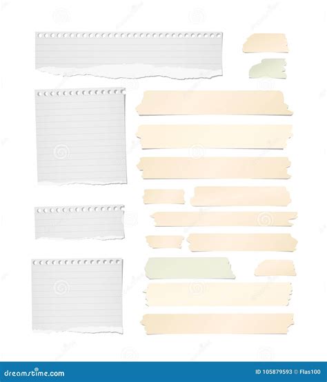 Ripped Lined Note Notebook Paper Strips Sheets Blank Adhesive