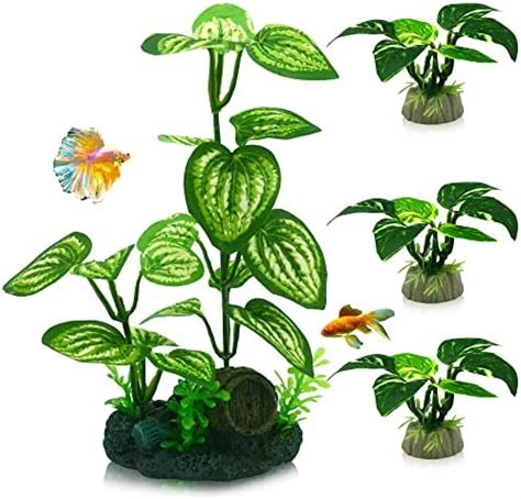 EDGCTYU Aquarium Silk Plants For Betta Fish Tank Close Up Decoration