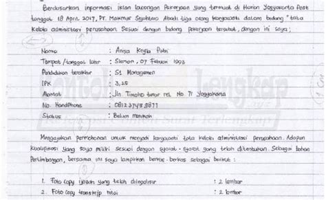 Detail Contoh Surat Lamaran Kerja Di Swalayan Koleksi Nomer