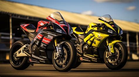 Premium Ai Image There Are Two Motorcycles Parked Side By Side On The