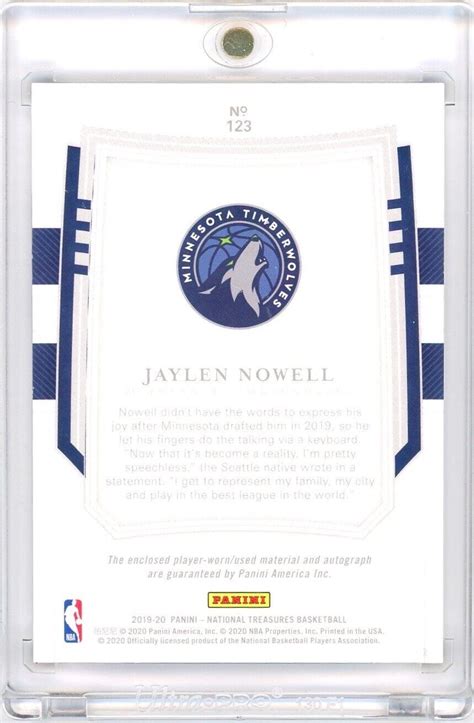 2019 20 National Treasures Stars Stripes JAYLEN NOWELL RPA RC PATCH