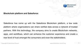 Low Code Blockchain Platform For Crm By Salesforce PPT