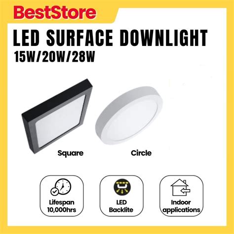 Sirim Super Bright Surface Downlight Round Square W W W Led