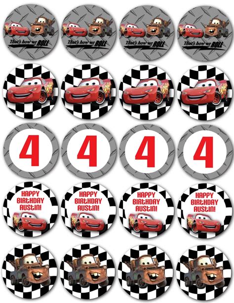 Cars Cupcake Toppers by MrsBsDigitalDesigns on Etsy