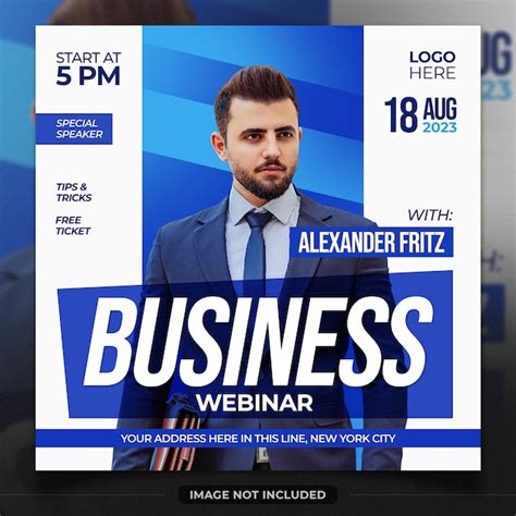 Premium Psd Business Webinar Live Flyer Template Social Media Post