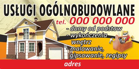 BANER Firma budowlana usługi budowlane projekt 2m Cena Opinie