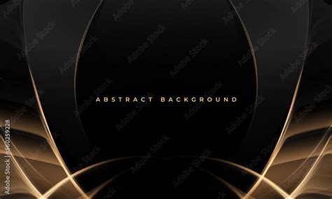 Elegant Black And Gold Abstract Luxury Background With Golden Lines And Shapes Vector