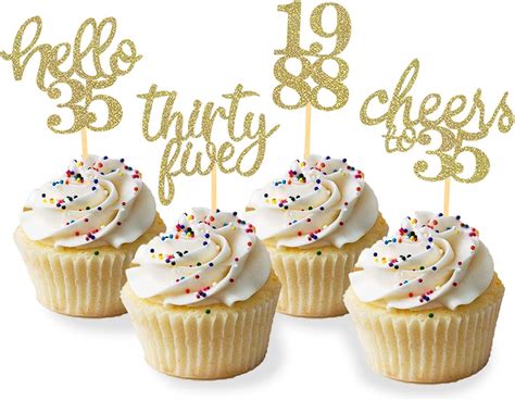 Amazon Pcs Glitter Th Birthday Cupcake Toppers Hello Th