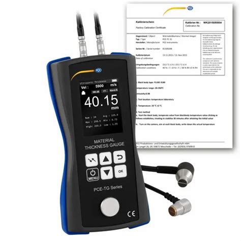 Ultrasonic Wall Thickness Gauges PCE TG 150 ICA Incl ISO Calibration