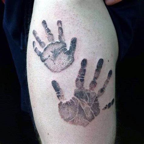 Dotwork Mens Handprint Upper Arm Tattoos Henna Tattoo Hand Baby Hand