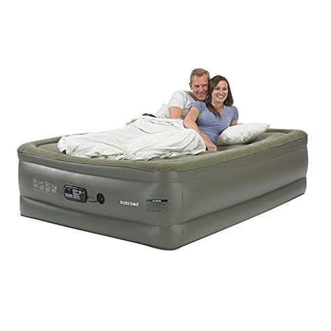 Insta Bed Queen Raised Air Mattress With Sure Grip Bottom And Built In