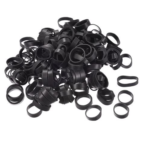 uxcell rubber band loop stretchable rubber elastic band black