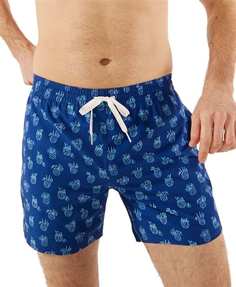 Chubbies Men S The Coladas Quick Dry 5 1 2 Swim Trunks With Boxer Brief Liner Macy S