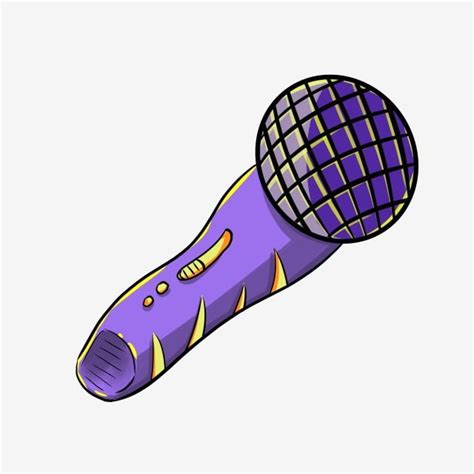 Microphone Illustration White Transparent Purple Cartoon Microphone