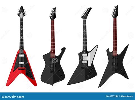 Sistema De Guitarras Aisladas Del Vintage Ilustración del Vector