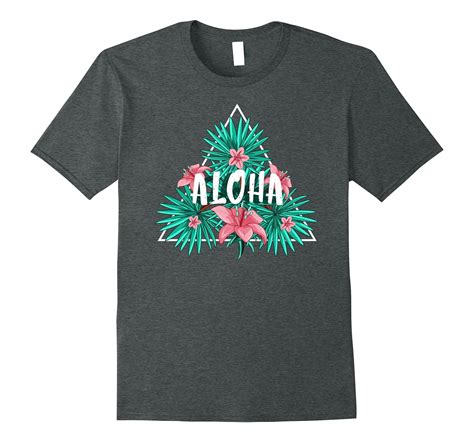 Aloha Hawaiian T Shirt Tee Shirt Tropical Hibiscus Flowers