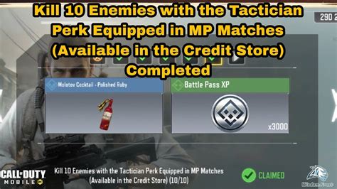 Kill 10 Enemies With The Tactician Perk Equipped In MP Matches