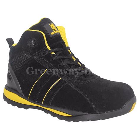 Mens Lightweight Leather Steel Toe Cap Safety Work Trainers Shoes Boots