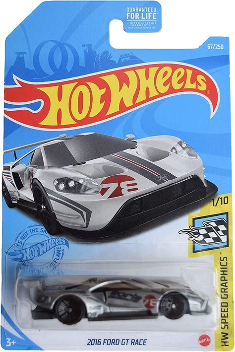 Hot Wheels Ford GT Race Silver Speed Graphics Amazon Ca Toys Games