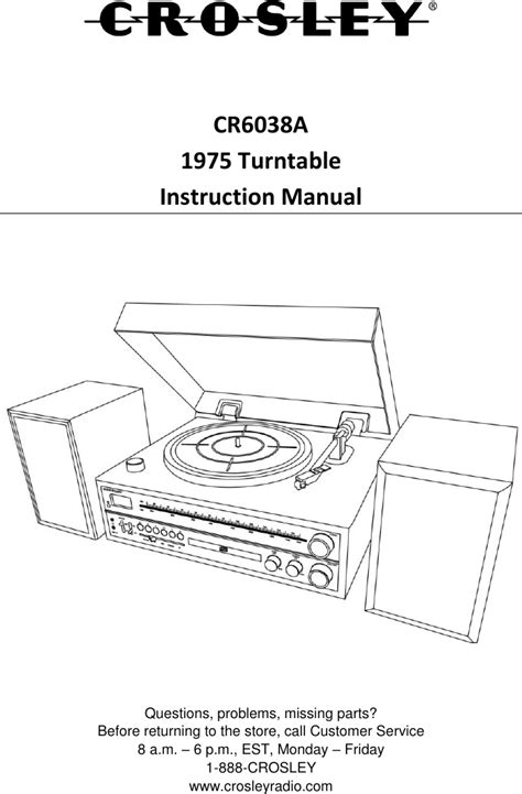 Modern Concepts CR6038A Turntable Player User Manual