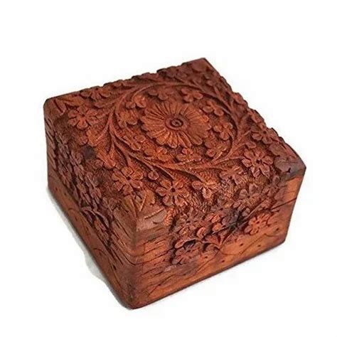 Brown Handcrafted Wooden Box Size 4x4x2 25 Inch At Rs 200 Piece In