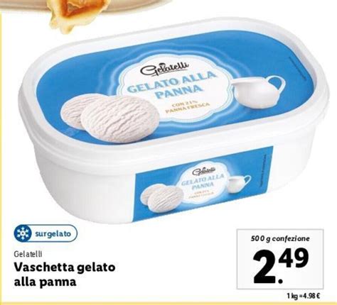 Gelatelli Vaschetta Gelato Alla Panna 500 G Offerta Di Lidl