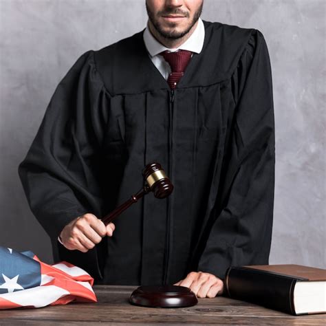 Free Photo Close Up Judge With Gavel And Stucco Background