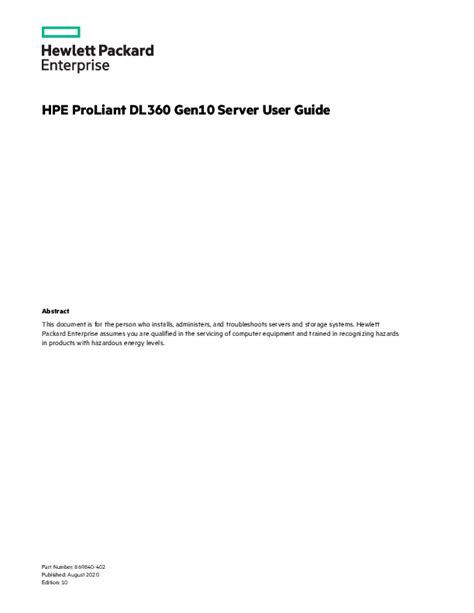 hpe PROLIANT DL360 GEN10 SERVER