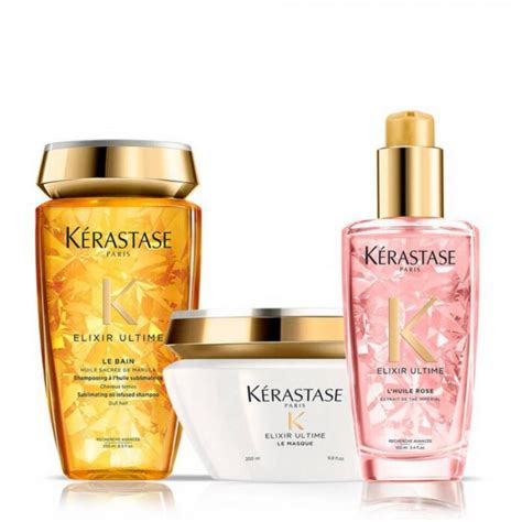 Kerastase Elixir Ultime Trio Set Bain Maske Huille Rose Elixir