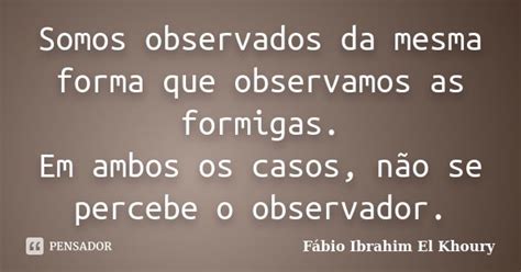 Somos Observados Da Mesma Forma Que Fabio Ibrahim El Khoury Pensador