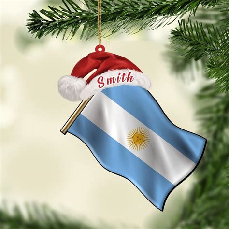 Amazon.com: Christmas Ornament Argentina Flag Acrylic Glass Ornament ...