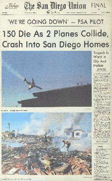 PSA Flight 182 crash site - San Diego, California