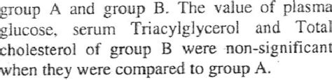 Shows The Mean Values Of Plasma Glucos Triacyl Glycerol Total