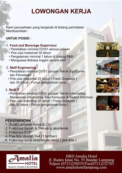 Lowongan Kerja Hotel Perumperindo Co Id