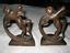 Antique Art Deco Nouveau Cast Iron Nude Lady Dancing Bookends Bust Book