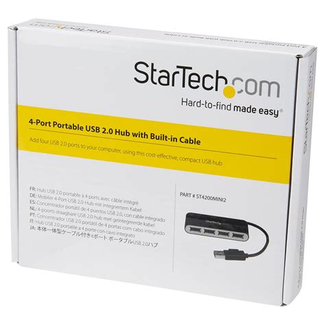 St4200mini2 Startech 4 Port Portable Usb 20 Hub Bus Powered