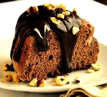 Chocolate Angel Food Cake With Nutella Ganache Sauce Spooning Recipes