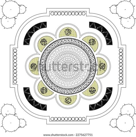 Top View Garden Design Illustration Vector Stock Vector (Royalty Free ...