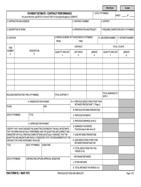 Eng Form 93 Fill Online Printable Fillable Blank PdfFiller