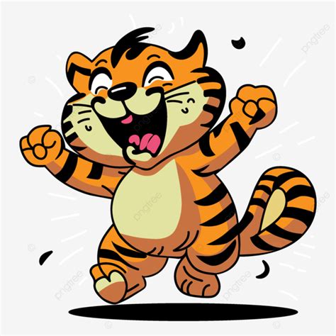 Happy Tiger Jump Cartoon Vector Happy Tigers Tigerjump Cartoon Png