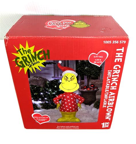 Gemmy 81246 Airblown Grinch With Present Christmas Inflatable Free2dayship For Sale Online Ebay