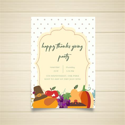 Festive Happy Thanksgiving Party Invitation 666455 Vector Art at Vecteezy