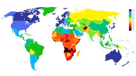 How Does Your Nation Rank In The World Map Of Life Expectancy Daily