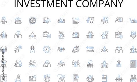 Investment Company Line Icons Collection Diagnosis Engine