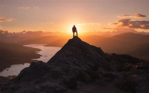 HD Wallpaper Landscape Photography Of Mountain During Golden Hour